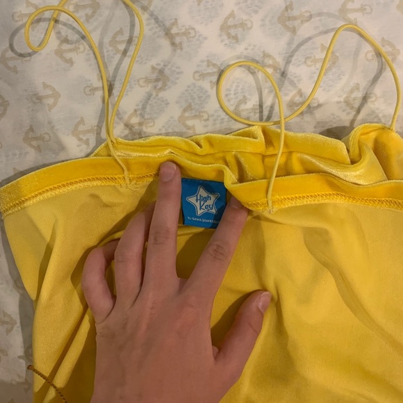 Emma Chamberlain High Key Yellow Velvet Tank Top - Picture 5 of 5
